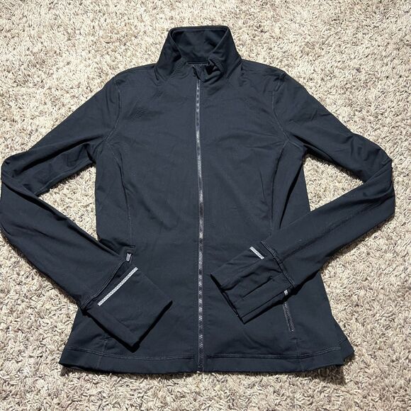 Victoria's Secret Sport Full Zip Stretch Sweatshirt Mesh Back Jacket Black Small - Picture 2 of 10